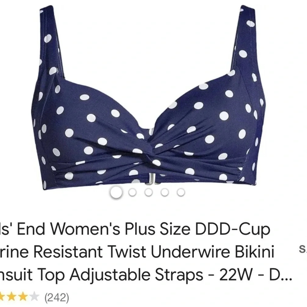 Lands end plus size 22W 3piece swimsuit, set chlorine resistant, polka d…